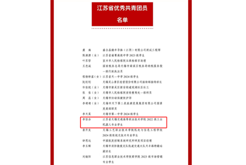 喜報(bào)！我院李信余同學(xué)榮獲“江蘇省優(yōu)秀共青團(tuán)員”稱號