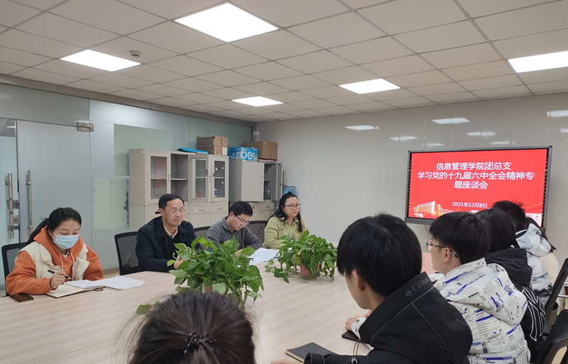 信息管理學(xué)院團(tuán)總支召開學(xué)習(xí)黨的十九屆六中全會精神專題座談會